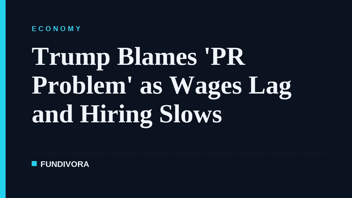 Trump Blames 'PR Problem' as Wages Lag and Hiring Slows