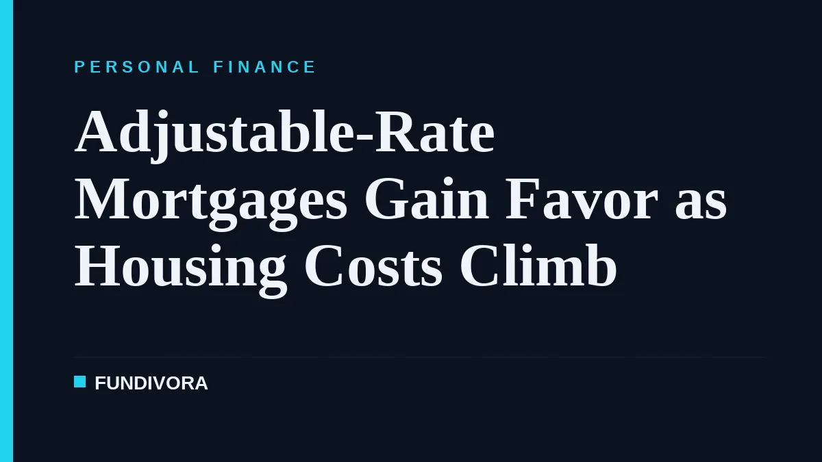 Adjustable-Rate Mortgages Gain Favor as Housing Costs Climb