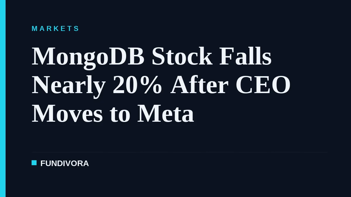 MongoDB Stock Falls Nearly 20% After CEO Moves to Meta