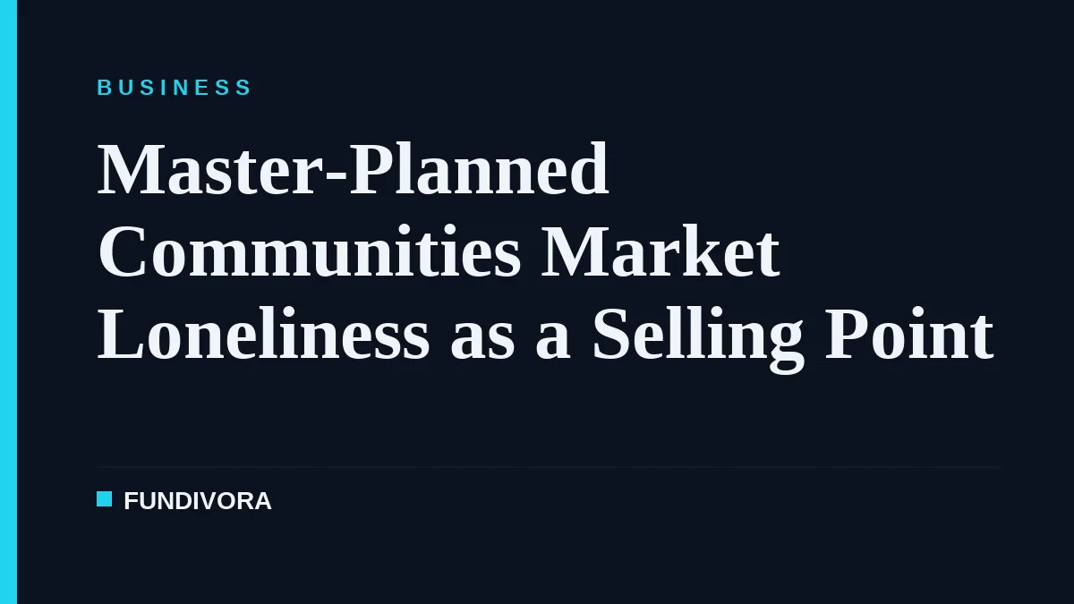 Master-Planned Communities Market Loneliness as a Selling Point