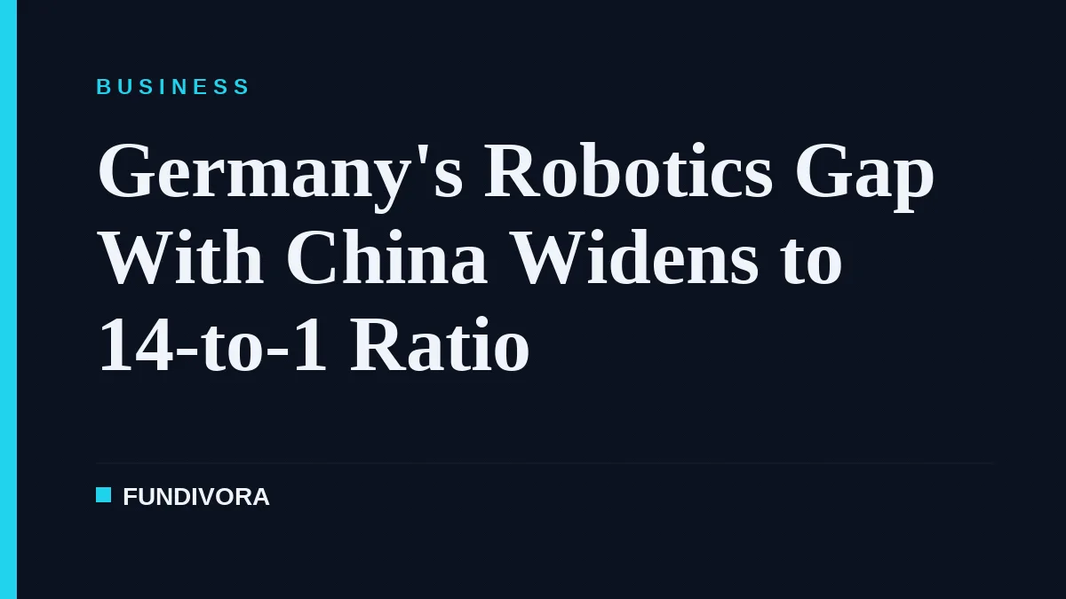 Germany's Robotics Gap With China Widens to 14-to-1 Ratio
