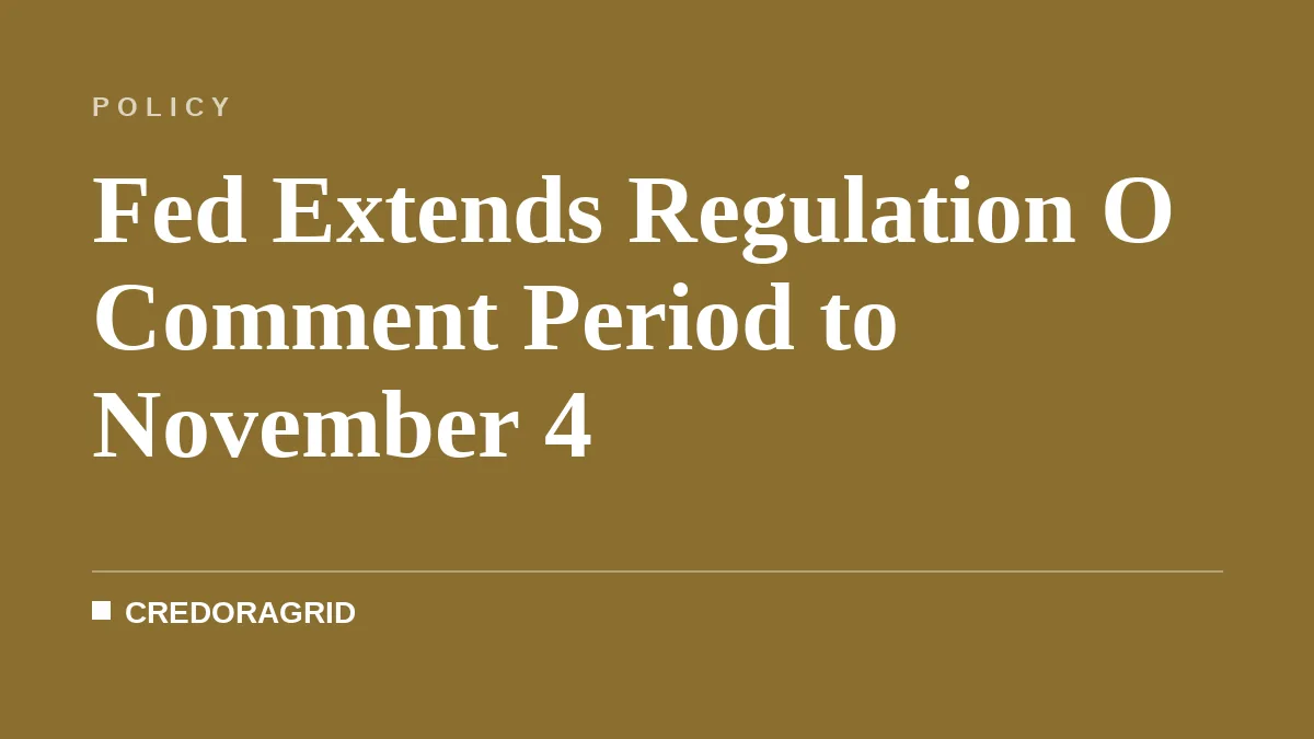 Fed Extends Regulation O Comment Period to November 4