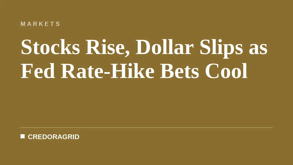 Stocks Rise, Dollar Slips as Fed Rate-Hike Bets Cool