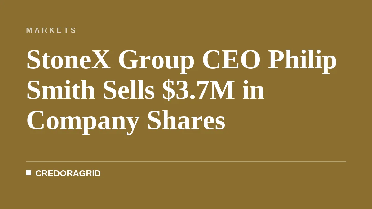 StoneX Group CEO Philip Smith Sells $3.7M in Company Shares