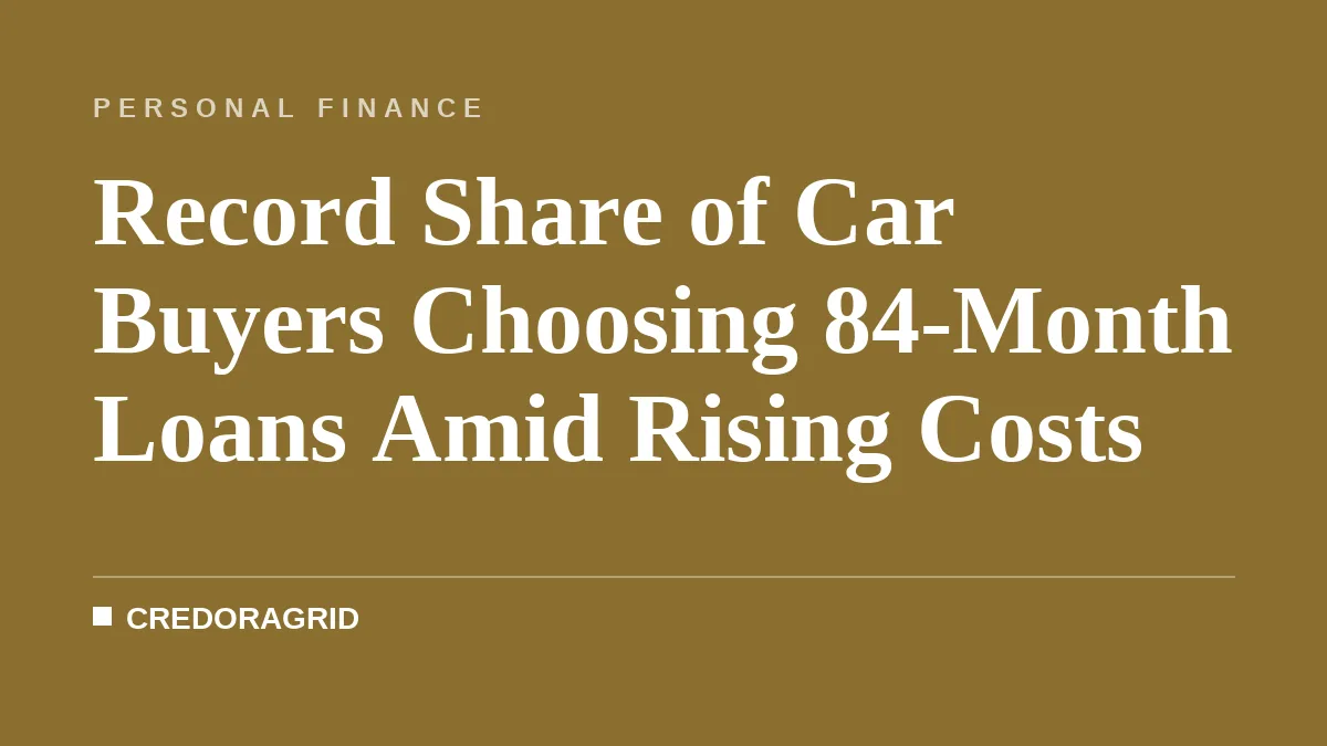 Record Share of Car Buyers Choosing 84-Month Loans Amid Rising Costs