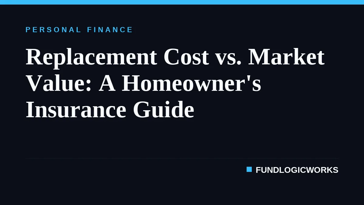 Replacement Cost vs. Market Value: A Homeowner's Insurance Guide