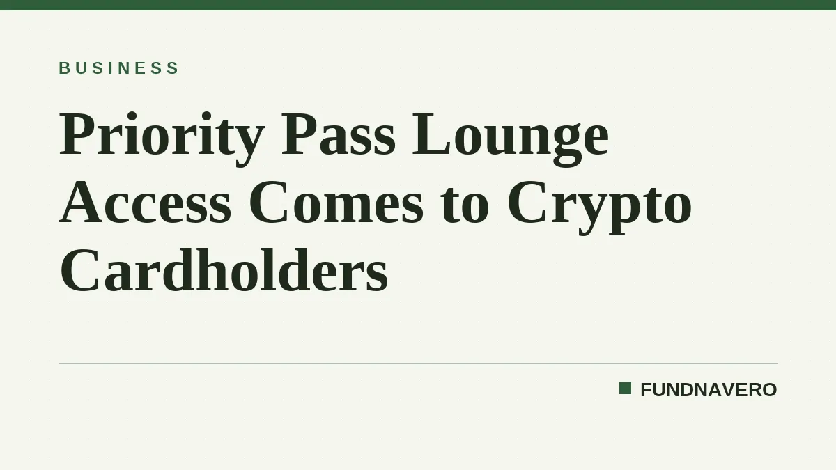 Priority Pass Lounge Access Comes to Crypto Cardholders