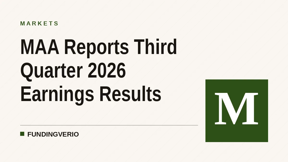 MAA Reports Third Quarter 2026 Earnings Results