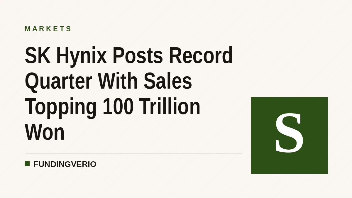 SK Hynix Posts Record Quarter With Sales Topping 100 Trillion Won