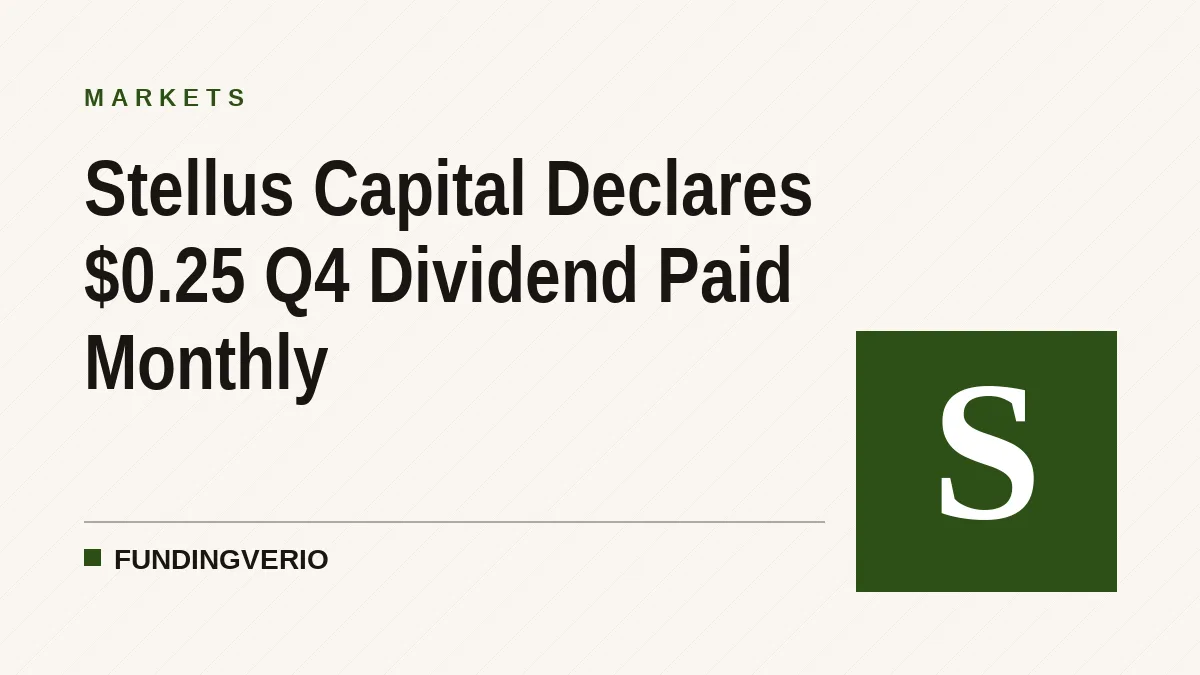 Stellus Capital Declares $0.25 Q4 Dividend Paid Monthly