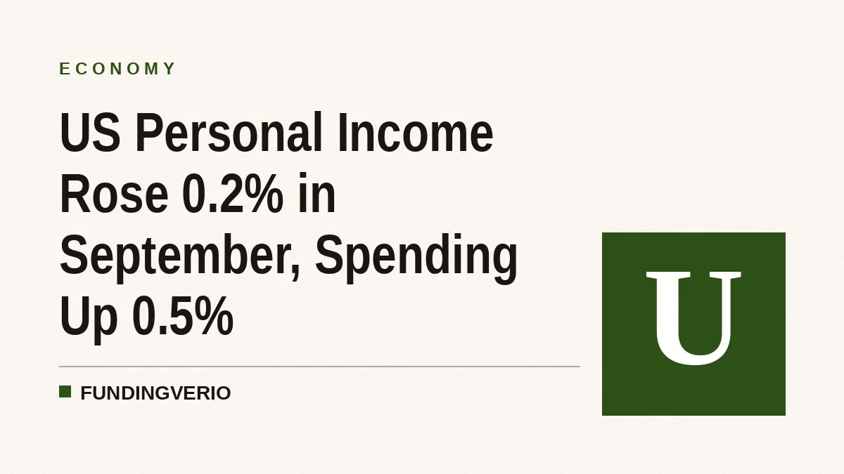 US Personal Income Rose 0.2% in September, Spending Up 0.5%