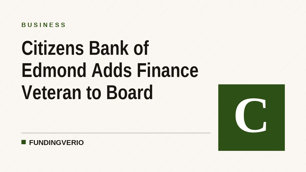 Citizens Bank of Edmond Adds Finance Veteran to Board