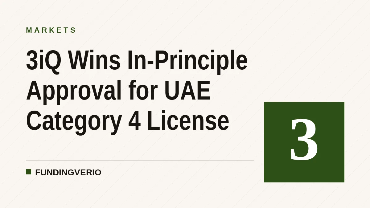 3iQ Wins In-Principle Approval for UAE Category 4 License