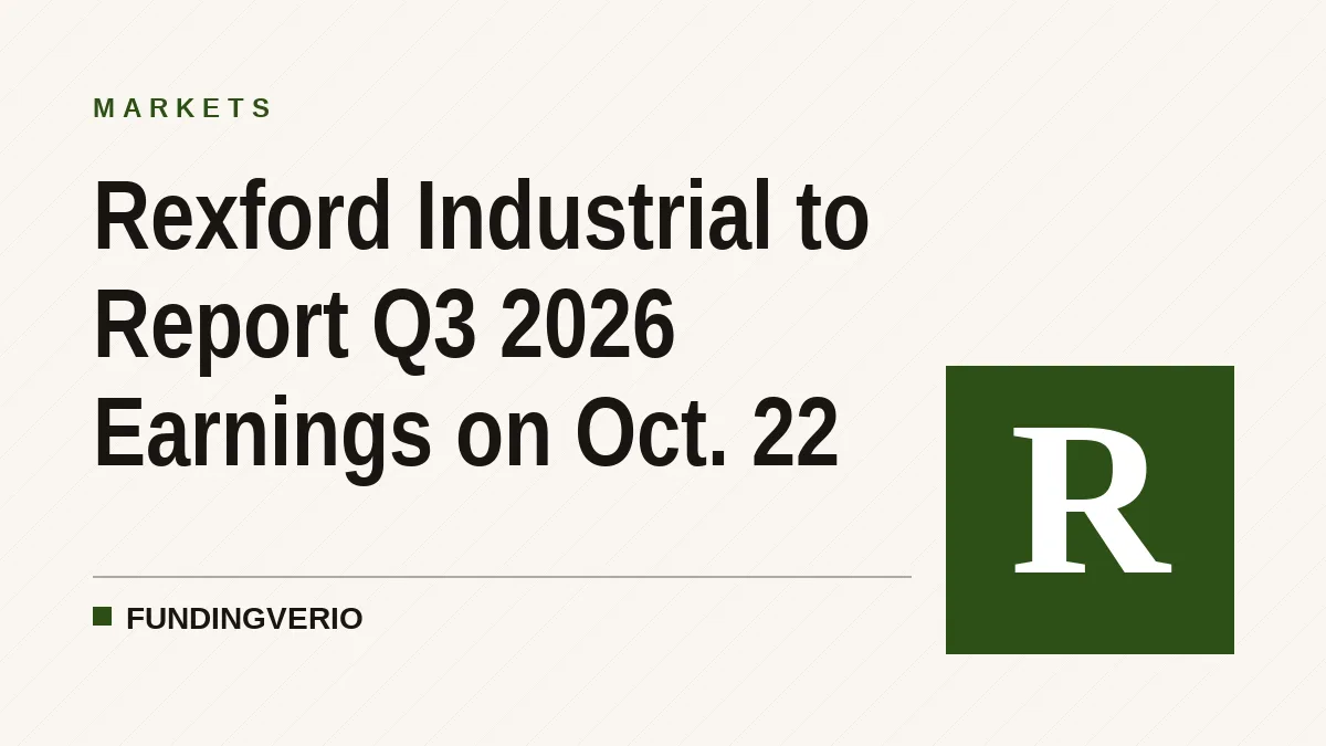 Rexford Industrial to Report Q3 2026 Earnings on Oct. 22