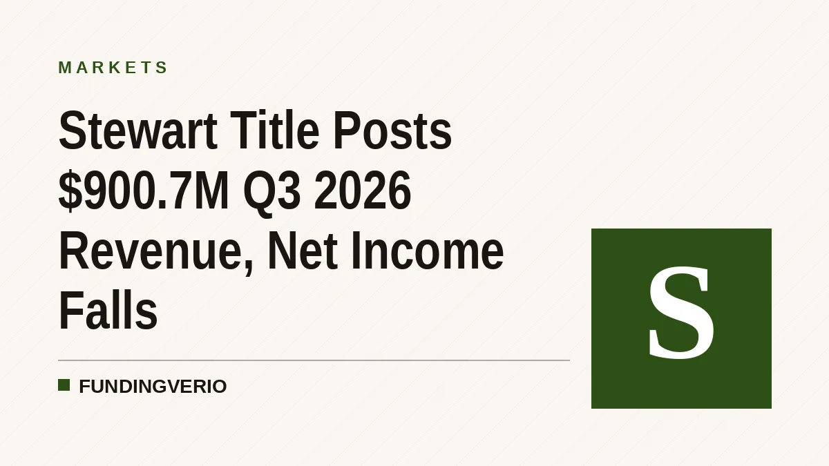 Stewart Title Posts $900.7M Q3 2026 Revenue, Net Income Falls