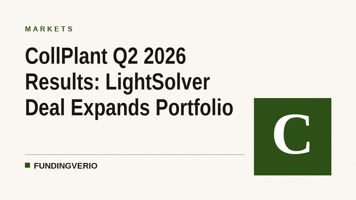 CollPlant Q2 2026 Results: LightSolver Deal Expands Portfolio