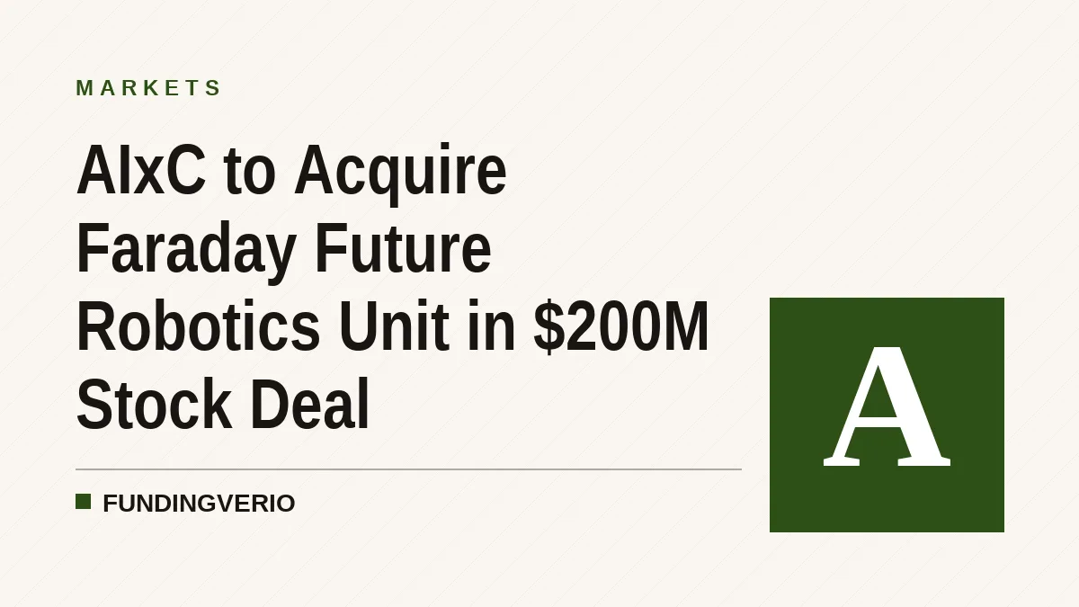 AIxC to Acquire Faraday Future Robotics Unit in $200M Stock Deal