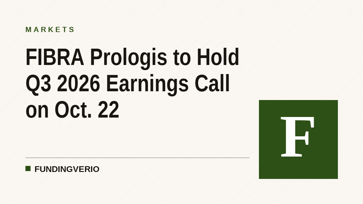 FIBRA Prologis to Hold Q3 2026 Earnings Call on Oct. 22