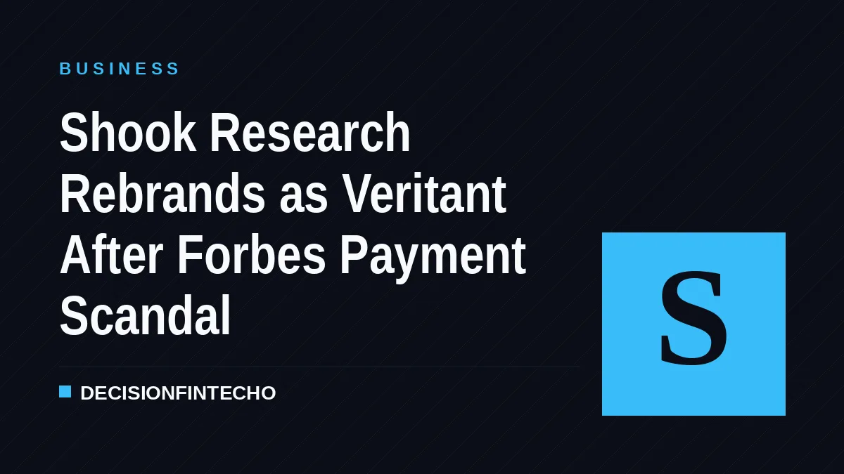 Shook Research Rebrands as Veritant After Forbes Payment Scandal