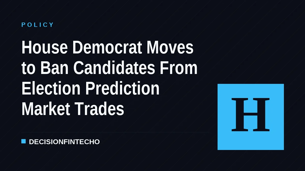 House Democrat Moves to Ban Candidates From Election Prediction Market Trades
