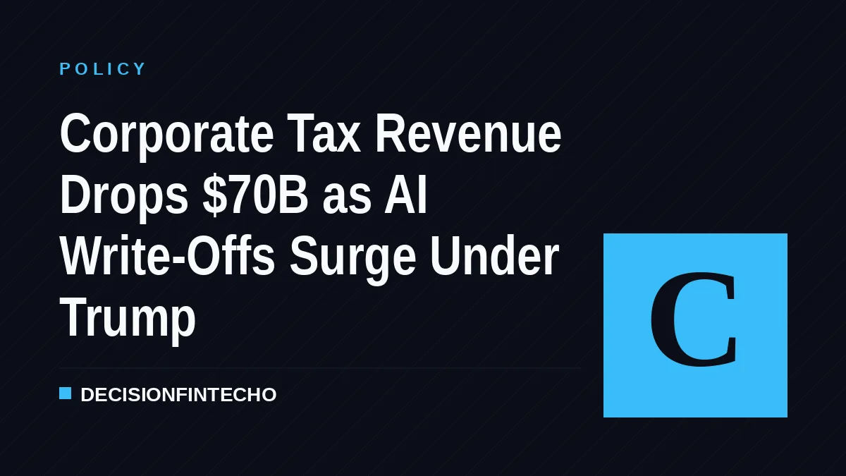 Corporate Tax Revenue Drops $70B as AI Write-Offs Surge Under Trump