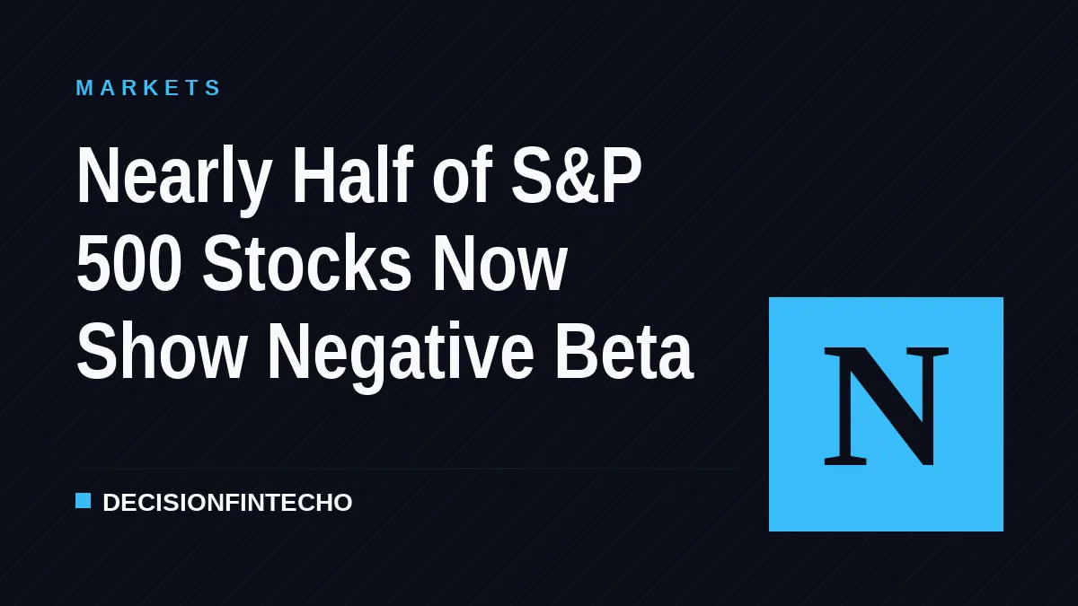 Nearly Half of S&P 500 Stocks Now Show Negative Beta