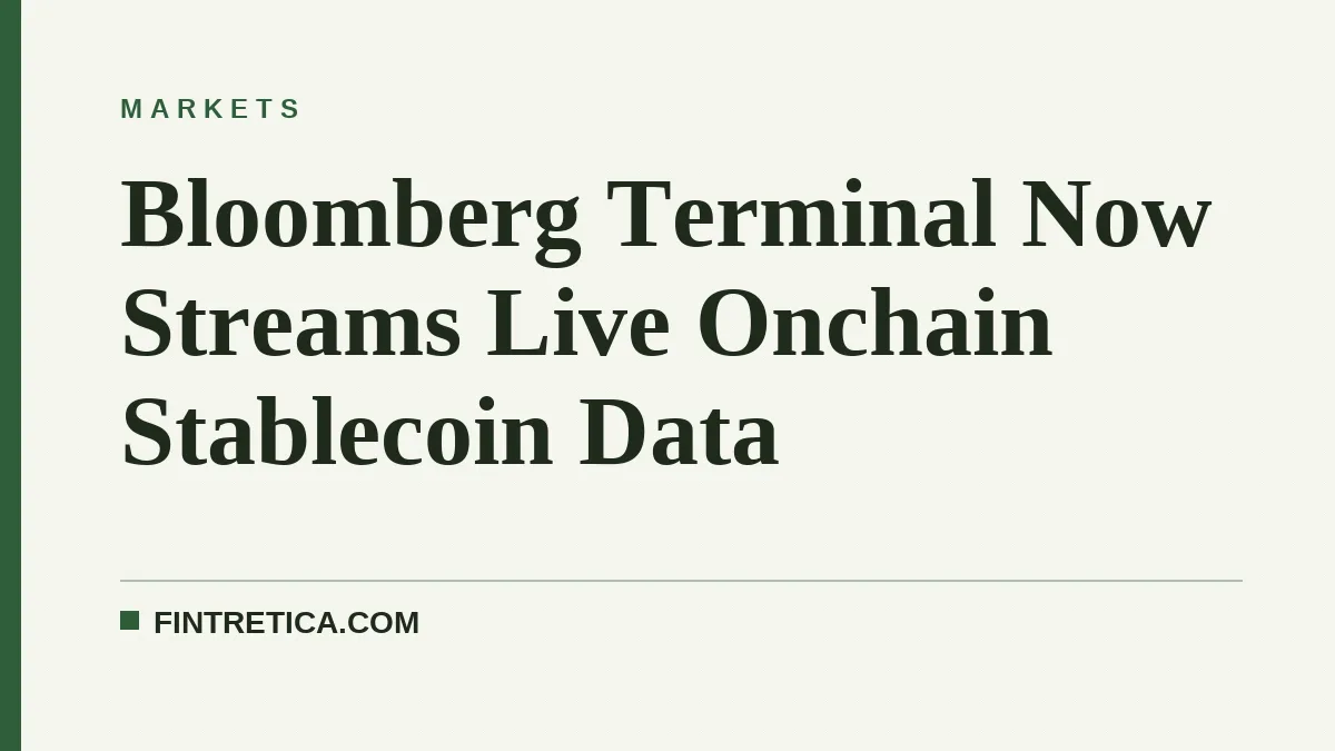 Bloomberg Terminal Now Streams Live Onchain Stablecoin Data