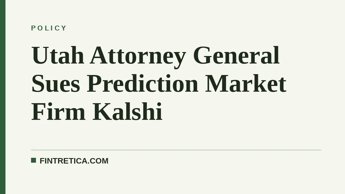 Utah Attorney General Sues Prediction Market Firm Kalshi