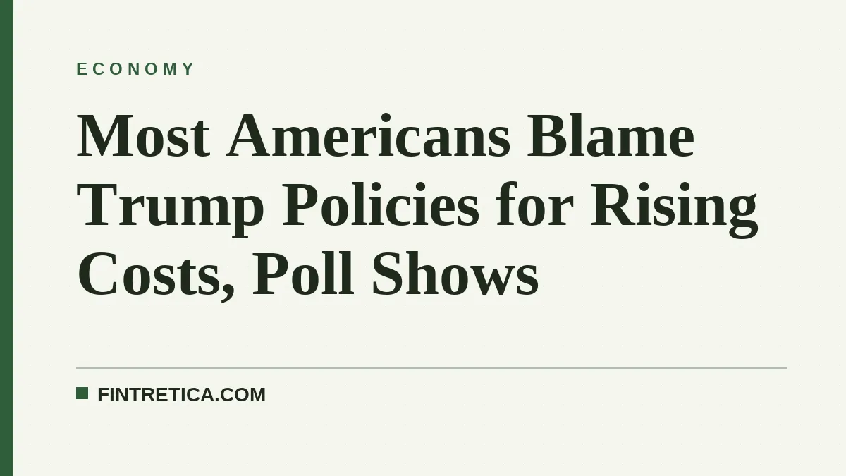 Most Americans Blame Trump Policies for Rising Costs, Poll Shows