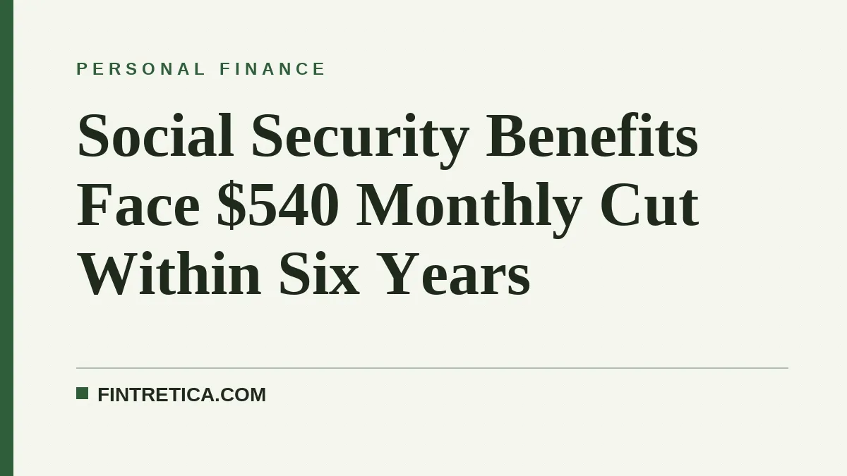 Social Security Benefits Face $540 Monthly Cut Within Six Years