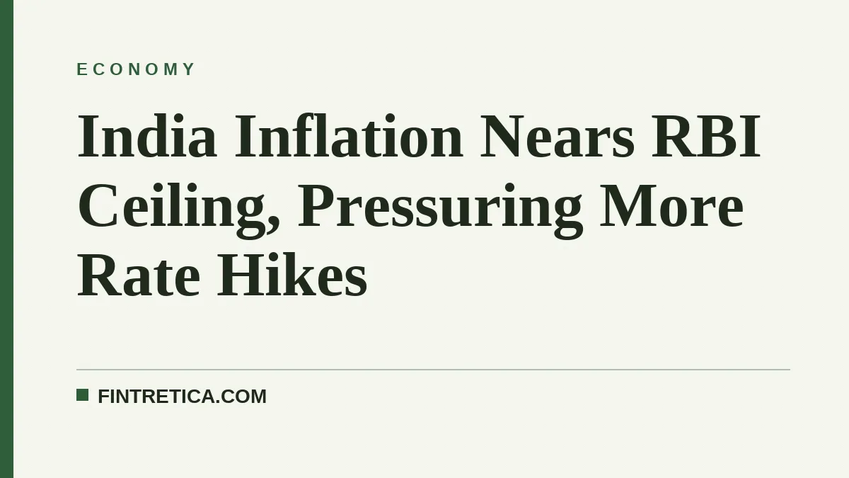 India Inflation Nears RBI Ceiling, Pressuring More Rate Hikes