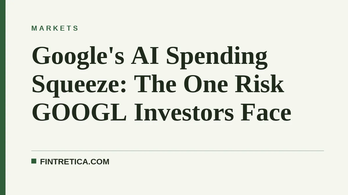 Google's AI Spending Squeeze: The One Risk GOOGL Investors Face