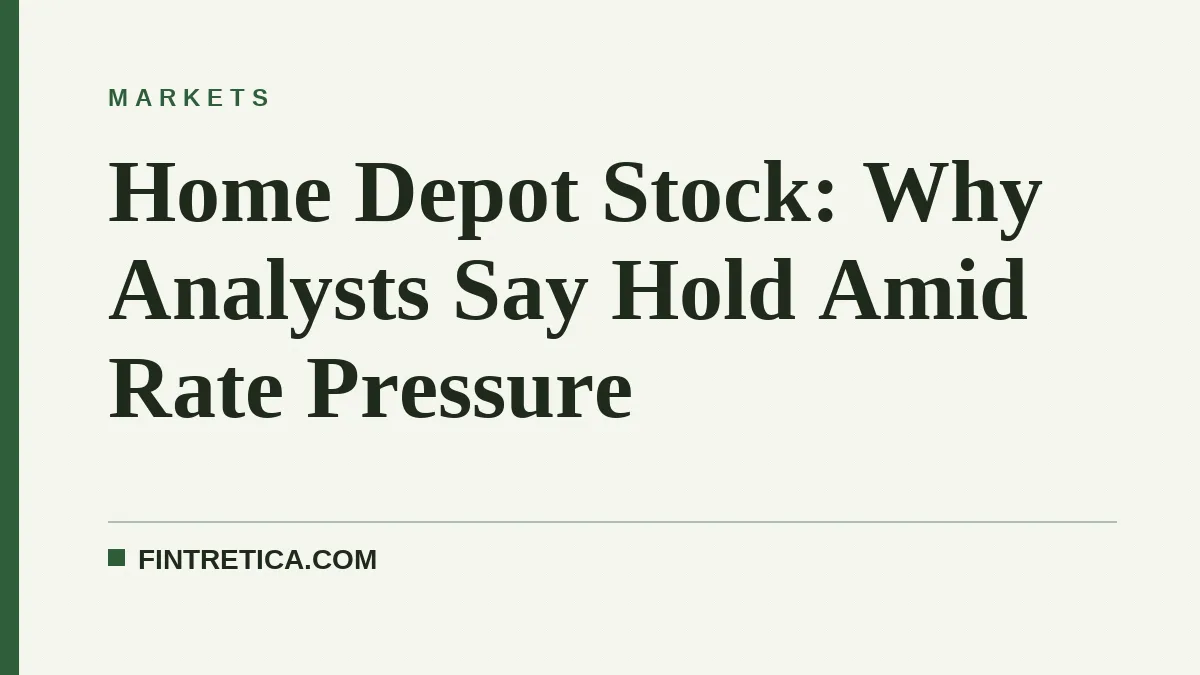 Home Depot Stock: Why Analysts Say Hold Amid Rate Pressure