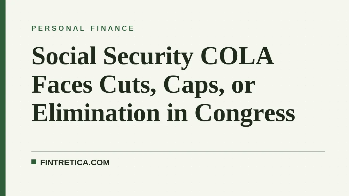 Social Security COLA Faces Cuts, Caps, or Elimination in Congress