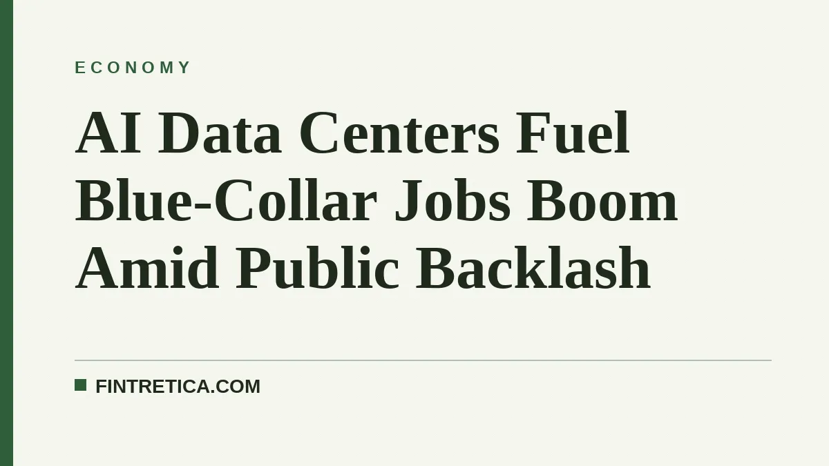 AI Data Centers Fuel Blue-Collar Jobs Boom Amid Public Backlash