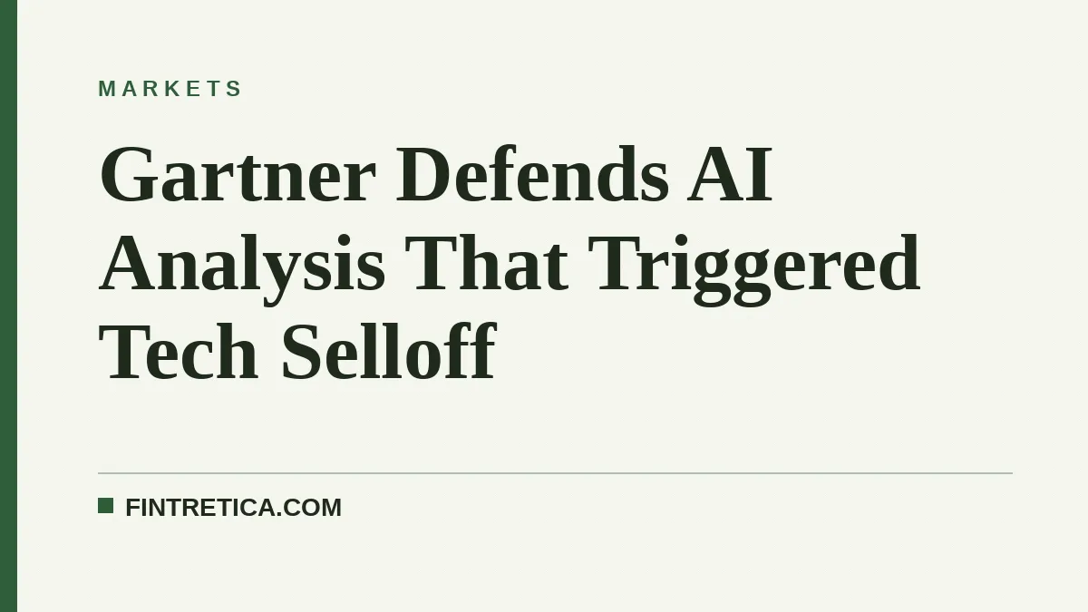 Gartner Defends AI Analysis That Triggered Tech Selloff