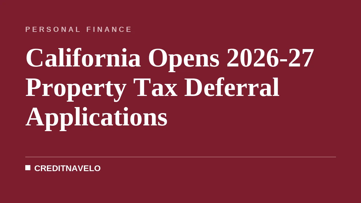 California Opens 2026-27 Property Tax Deferral Applications