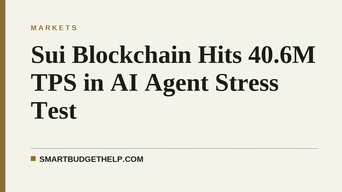 Sui Blockchain Hits 40.6M TPS in AI Agent Stress Test
