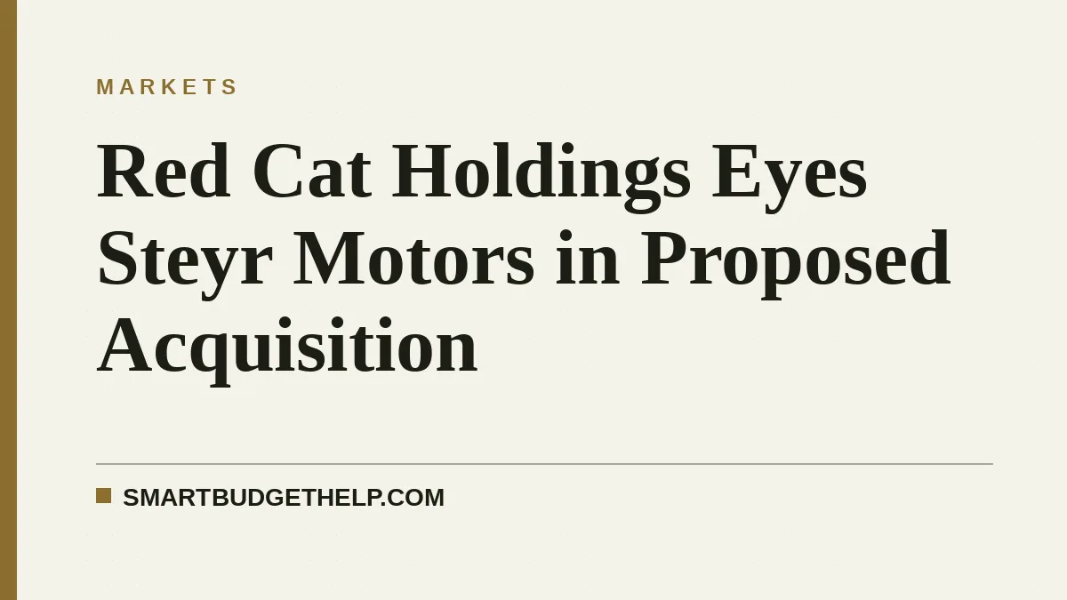 Red Cat Holdings Eyes Steyr Motors in Proposed Acquisition