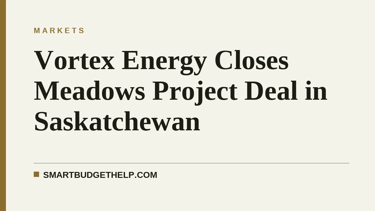 Vortex Energy Closes Meadows Project Deal in Saskatchewan