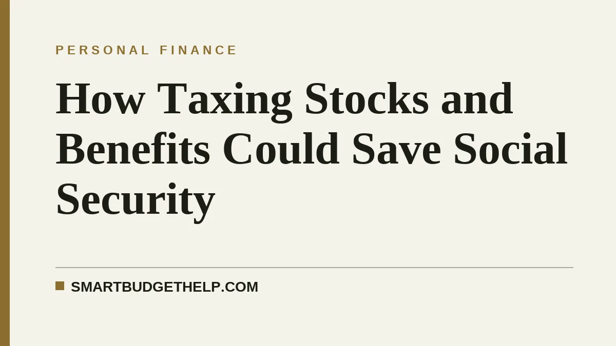 How Taxing Stocks and Benefits Could Save Social Security