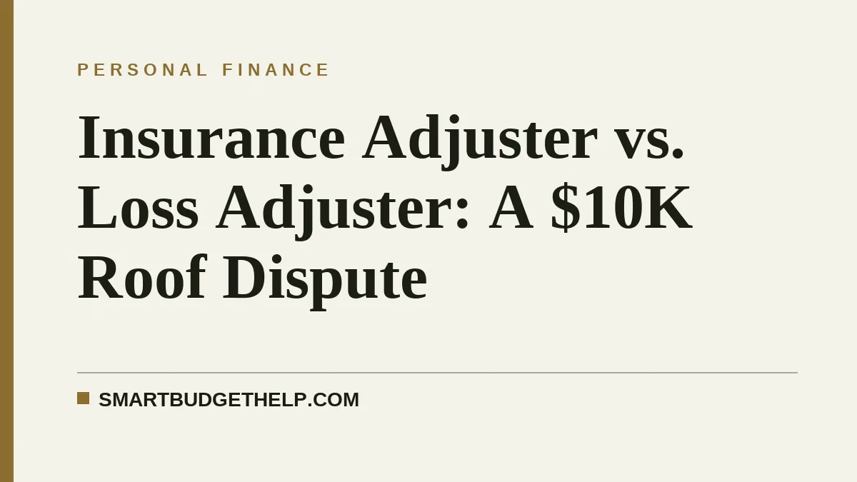 Insurance Adjuster vs. Loss Adjuster: A $10K Roof Dispute