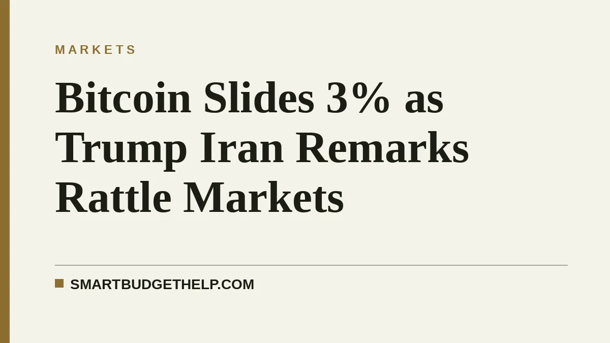 Bitcoin Slides 3% as Trump Iran Remarks Rattle Markets