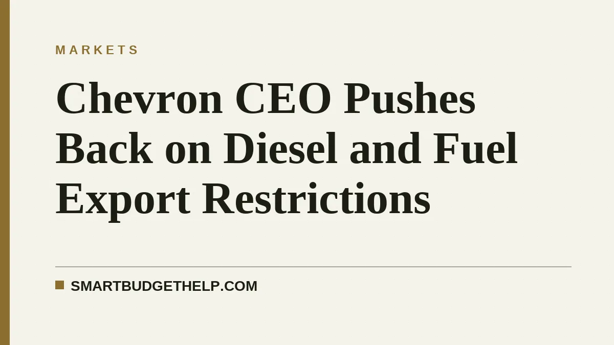 Chevron CEO Pushes Back on Diesel and Fuel Export Decision