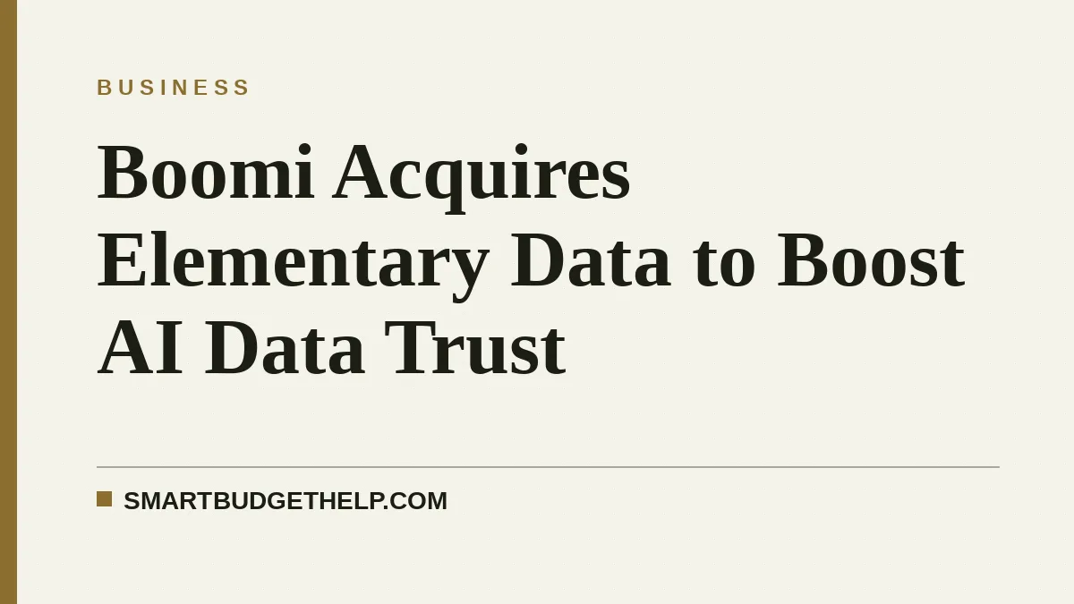 Boomi Acquires Elementary Data to Boost AI Data Trust