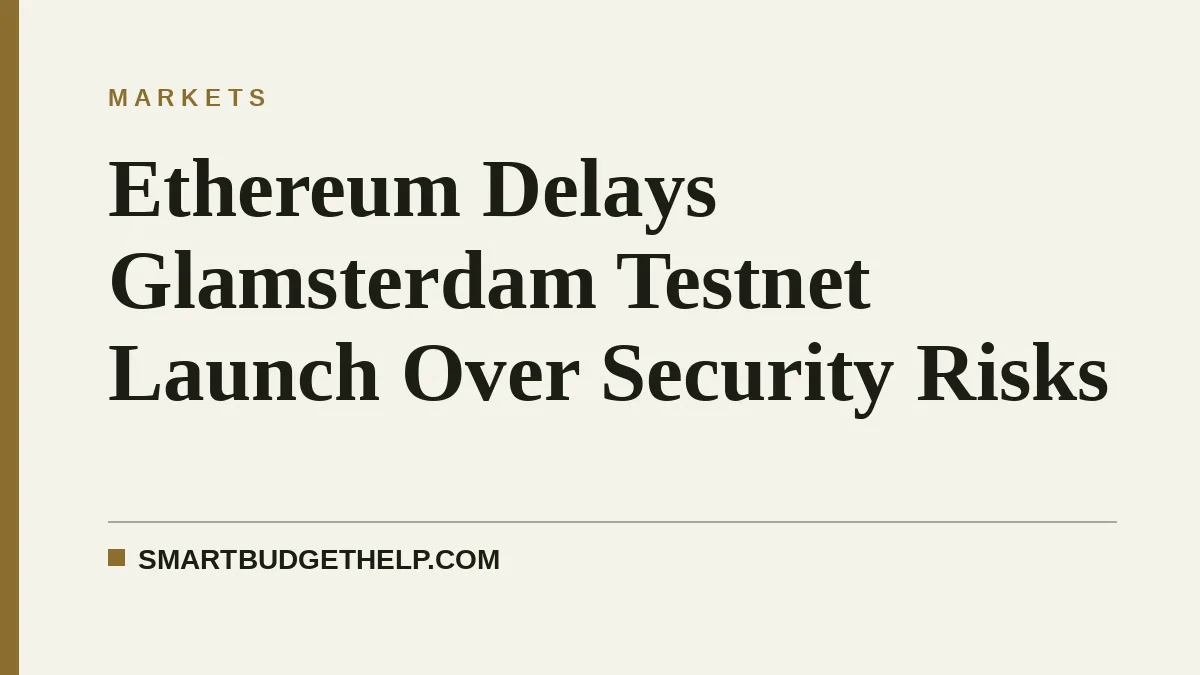 Ethereum Delays Glamsterdam Testnet Launch Over Security Risks
