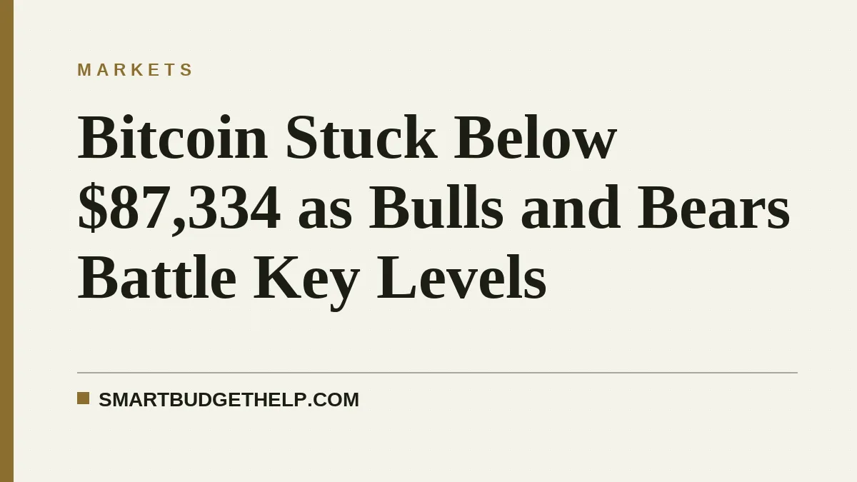 Bitcoin Stuck Below $87,334 as Bulls and Bears Battle Key Levels
