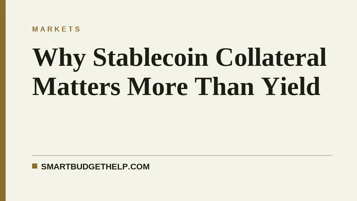 Why Stablecoin Collateral Matters More Than Yield