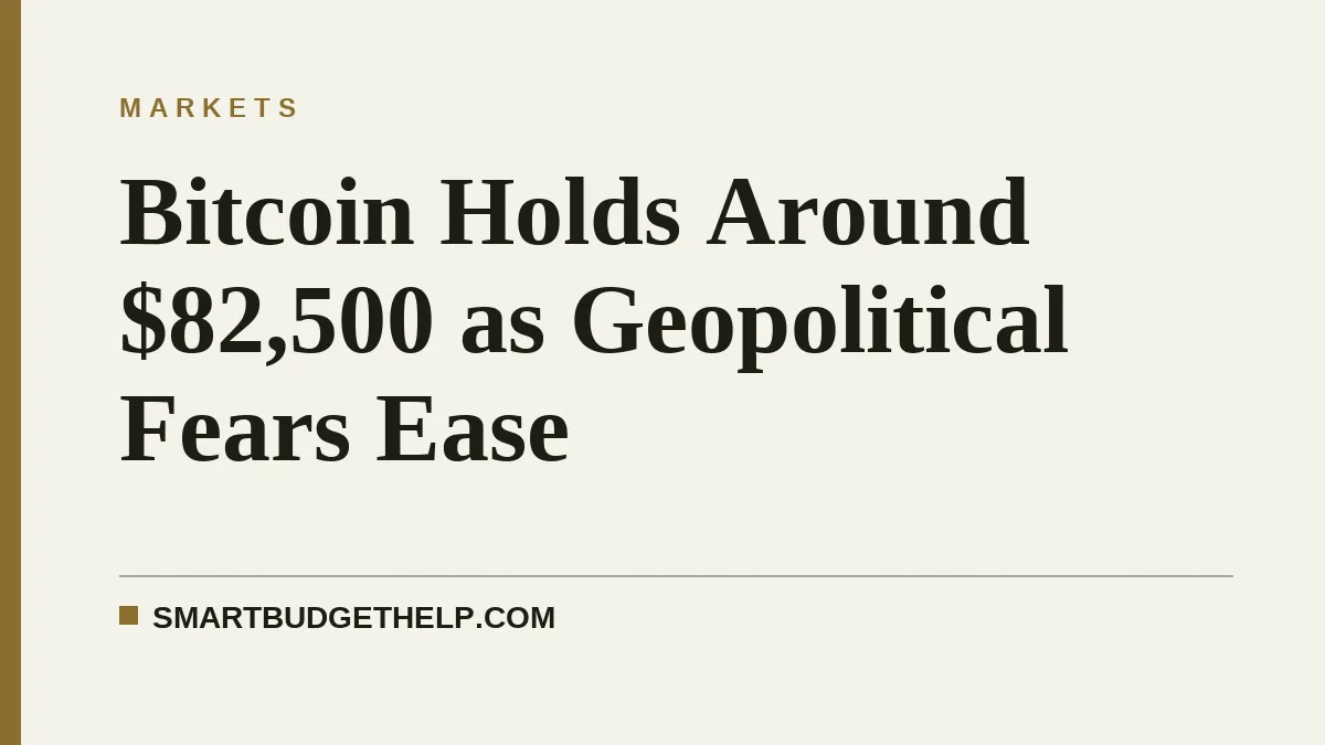 Bitcoin Holds Around $82,500 as Geopolitical Fears Ease