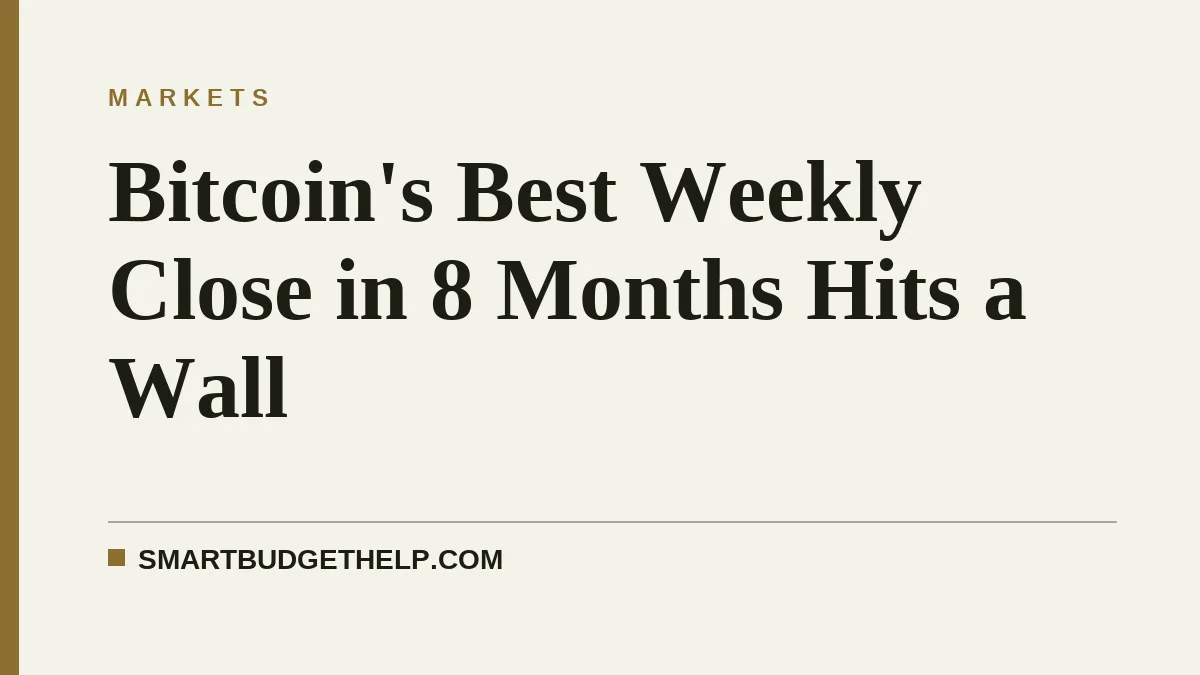 Bitcoin's Best Weekly Close in 8 Months Hits a Wall